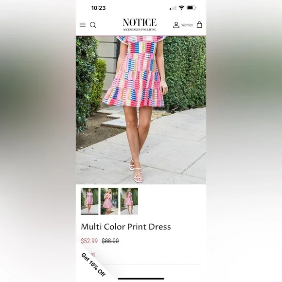 THML Pink Multi-Stripe Tiered Mini Dress - Picture 3 of 7